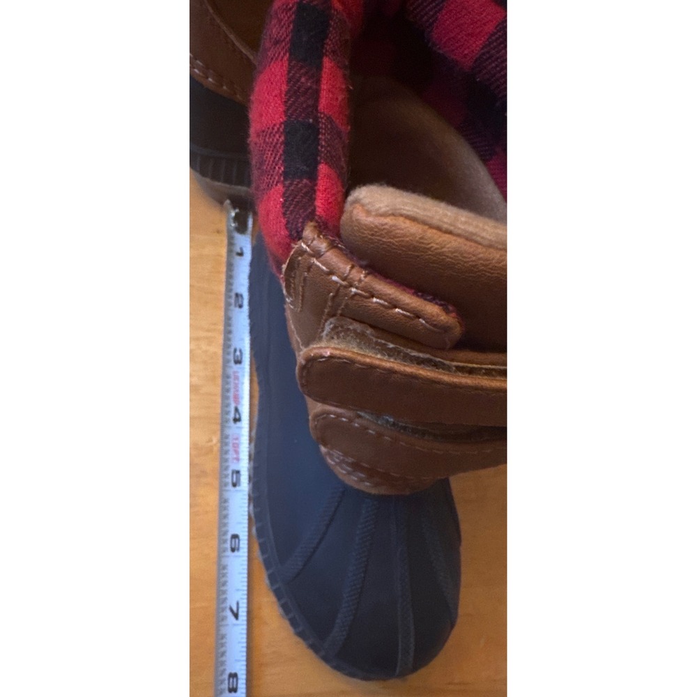 Gap Kids Duck Boots 3M Thinsulate 200 g Plaid Trim Hook Loop Toddler Sz 9 / 10 - Picture 11 of 13